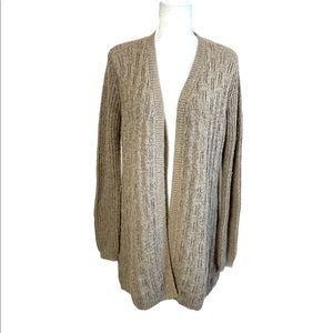 Belle by Belldini Tan Open Front Textured Cardigan Size Large